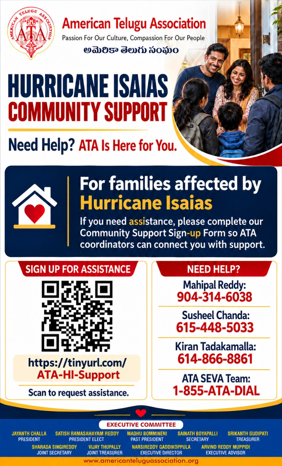 ATA announces emergency team in the wake of Hurricane Isaias.