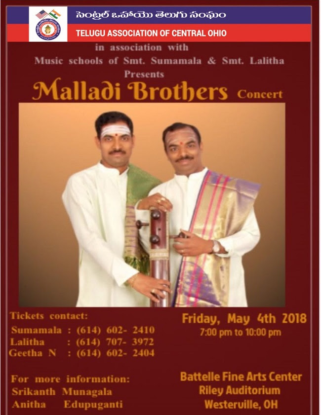 Malladi Brothers Musical Concert on May 5