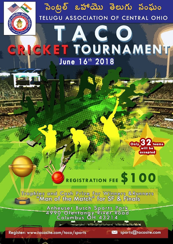 TACO Cricket Tournament on June 16