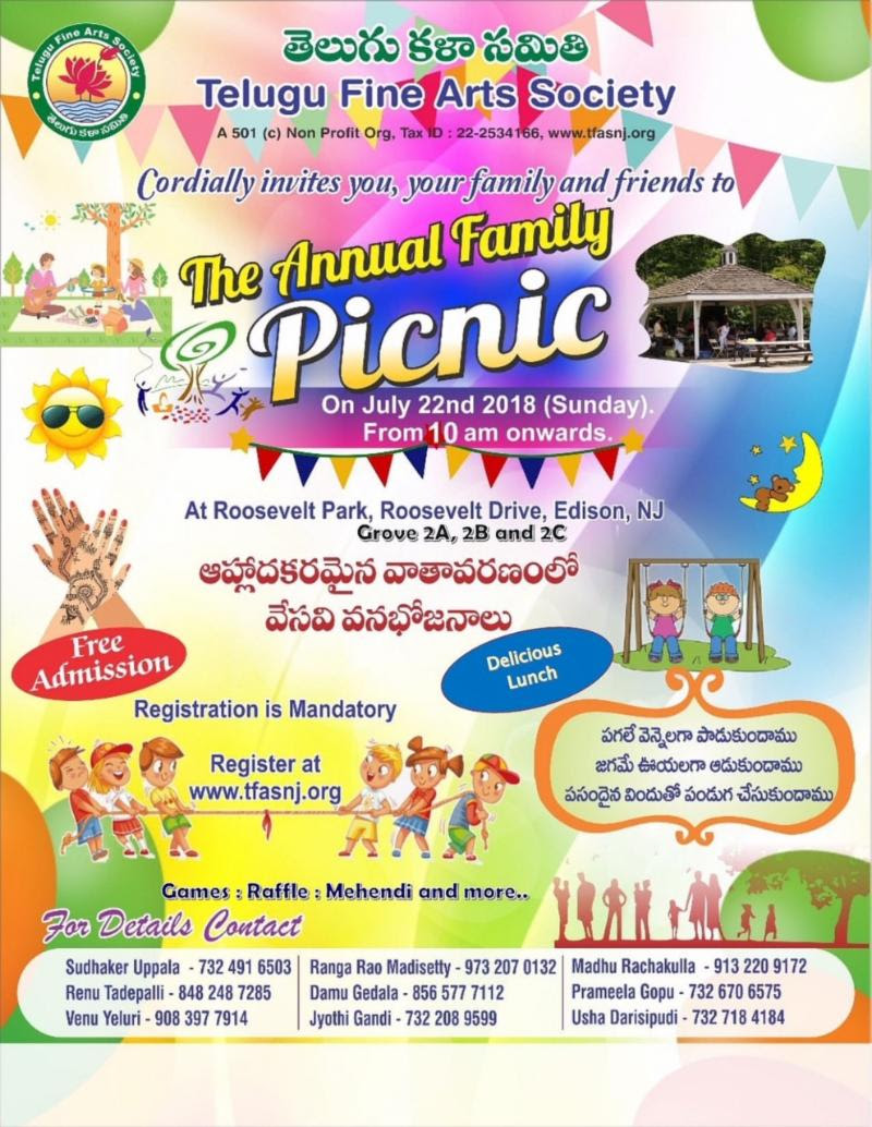 TFAS Annual Family Picnic on July 22
