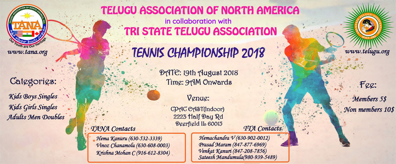 TANA in Collaboration with TTA Tennis Championship on Aug 19