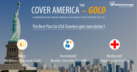 అమెరికా వచ్చే పర్యాటకుల కోసం విజిటర్స్‌కవరేజ్‌ కొత్త పథకం ‘కవర్ అమెరికా గోల్డ్’