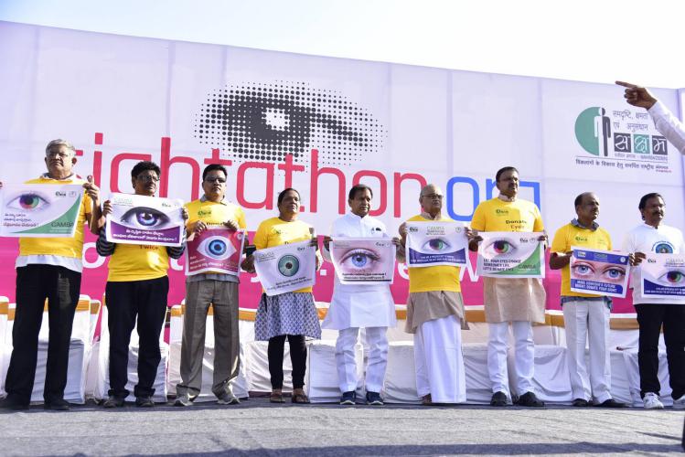 ‘Sight-A-Thon’ blindfold 2k walk held in Hyderabad