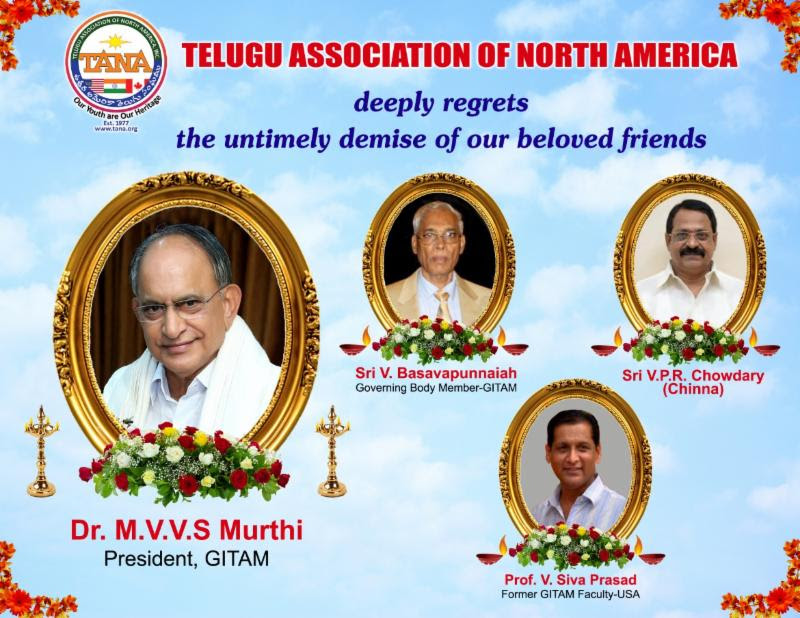 TANA Condolences to MVVS Murthi and 3 others in Alaska