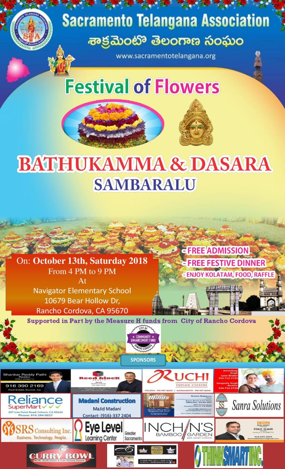 Batukamma Sambaralu by Sacramento Telangana Association