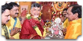 చంద్రబాబుకు చండీమాత విగ్రహం బహూకరణ
