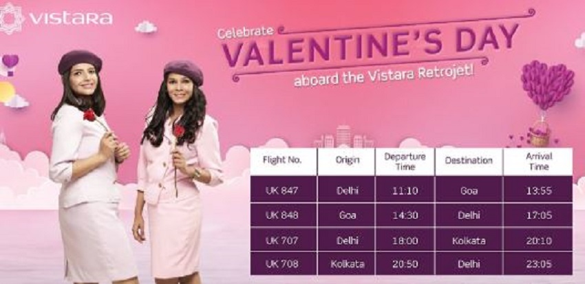 ప్రేమికుల దినోత్సవ ఆఫర్ ప్రకటించిన విస్తారా