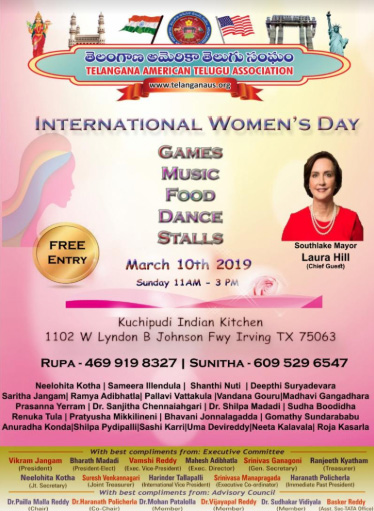 T.A.T.A International Women’s Day on 10th Mar 2019