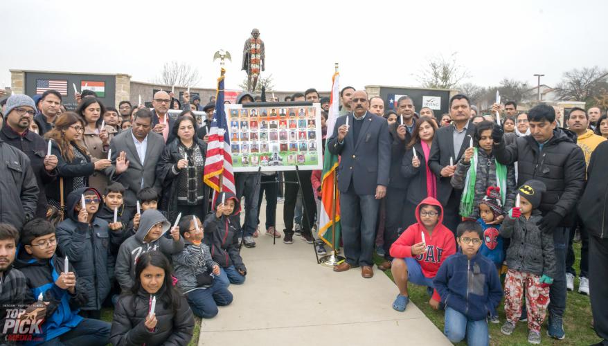 Floral Tribute to Martyrs at Gandhi Memorial in Dallas