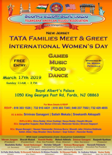 TATA Families Meet & Greet International Women’s Day on 17th Mar 2019