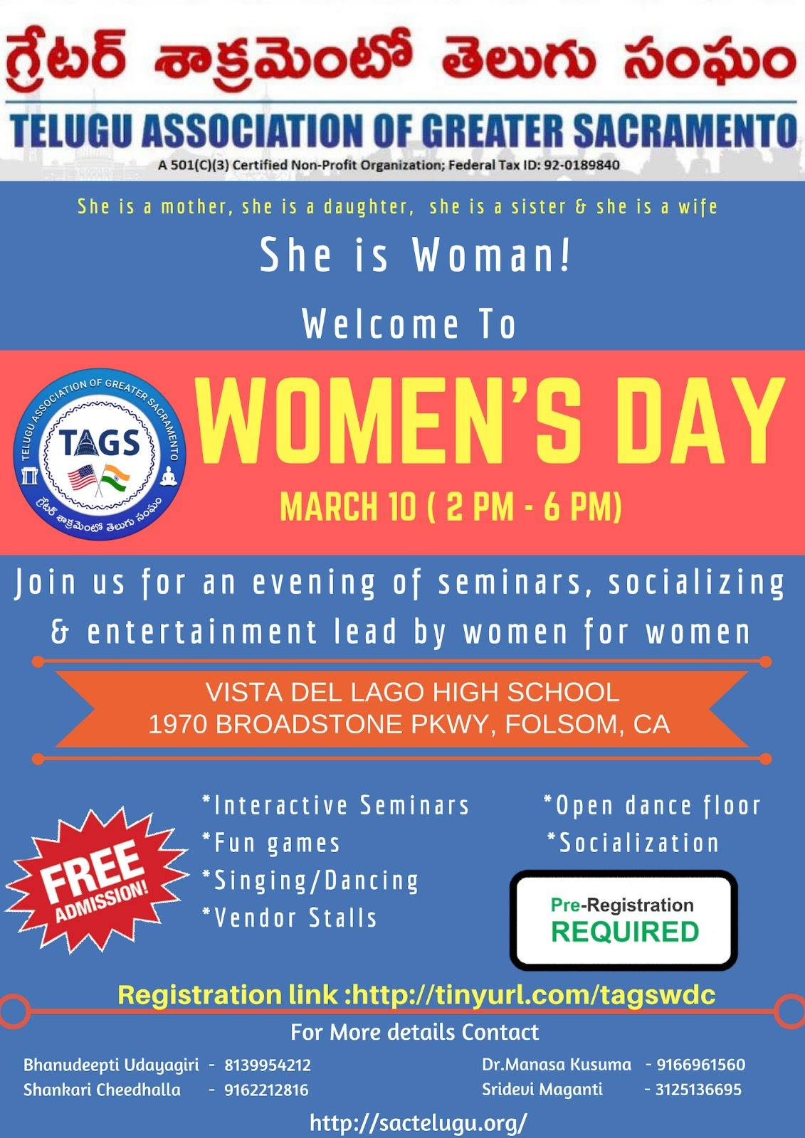 TAGS Women’s Day Celebrations on 10 Mar 2019