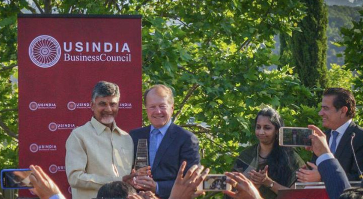 Chandrababu honoured with Transformative CM Award