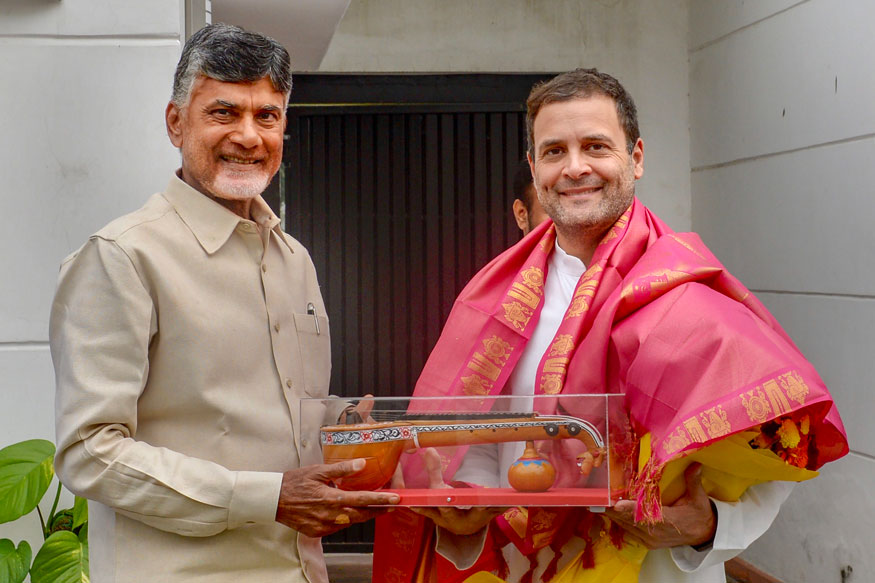 రాహుల్‌గాంధీతో చంద్రబాబు భేటీ