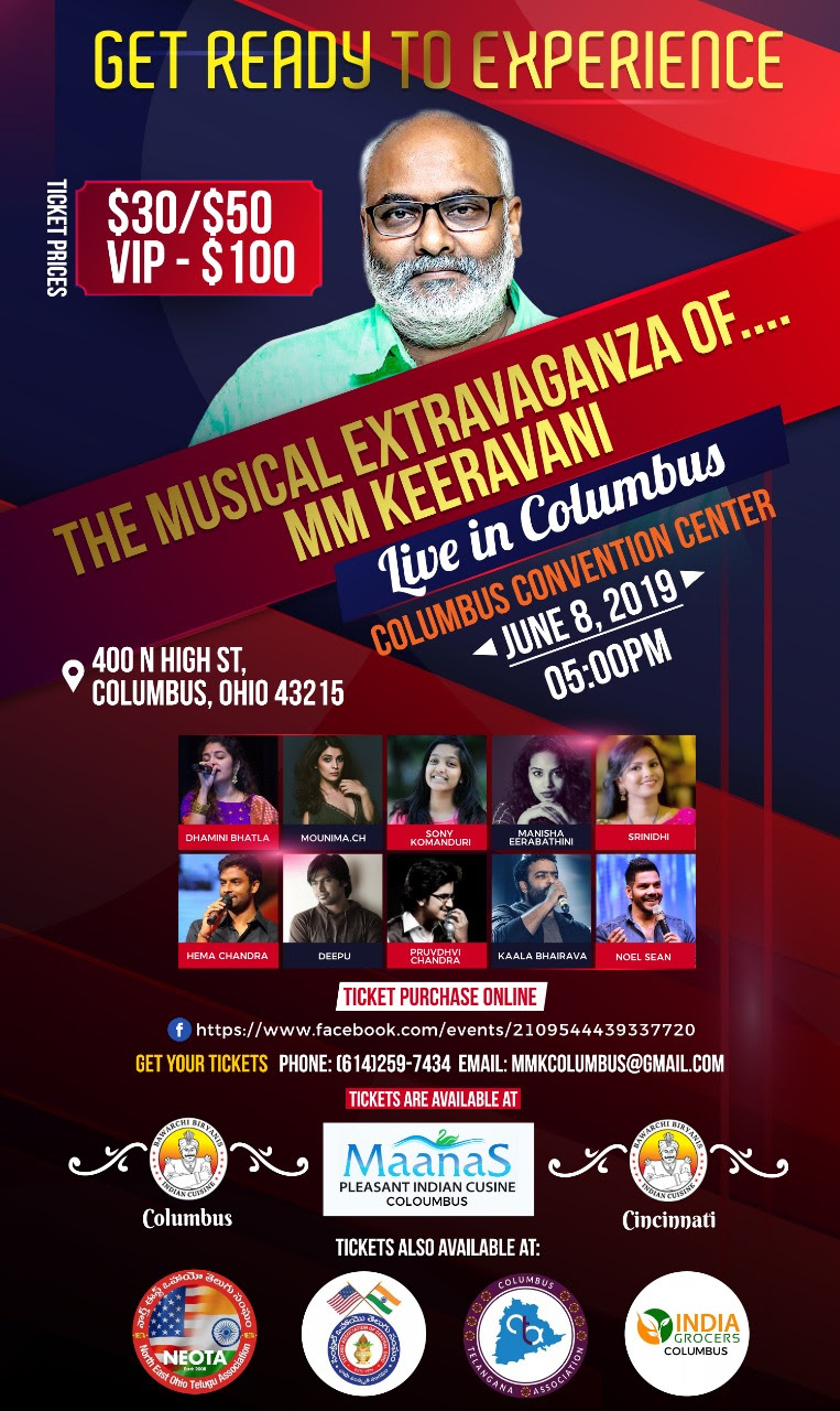 M.M Keeravani Musical Concert on June 8th, 2019