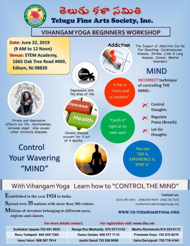TFAS Vihangam Yoga Workshop on 22 June 2019