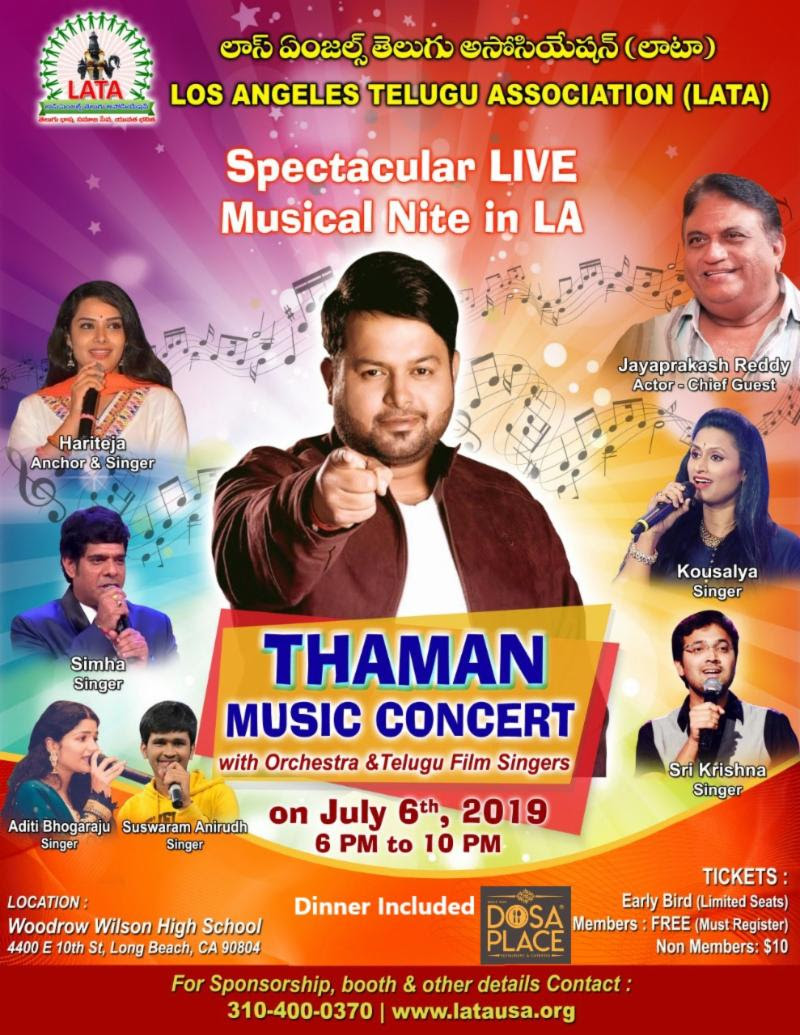 LATA SS Thaman Musical Nite in LA on July 6