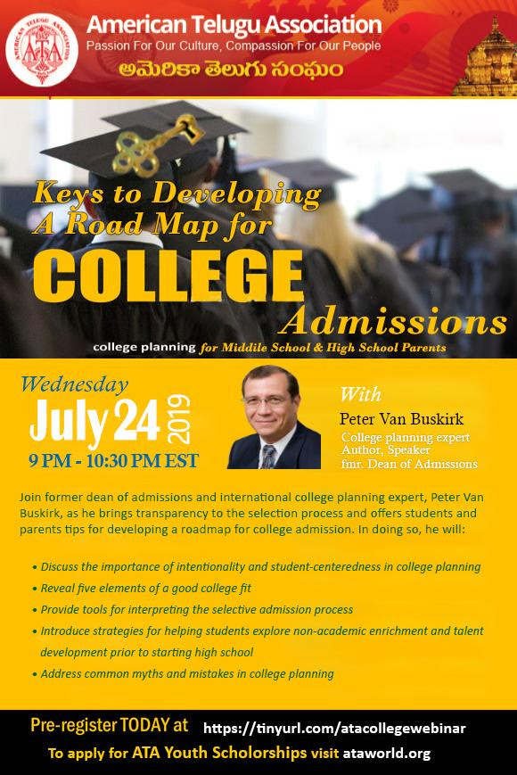 Webinar on College Admissions on 24 July 2019