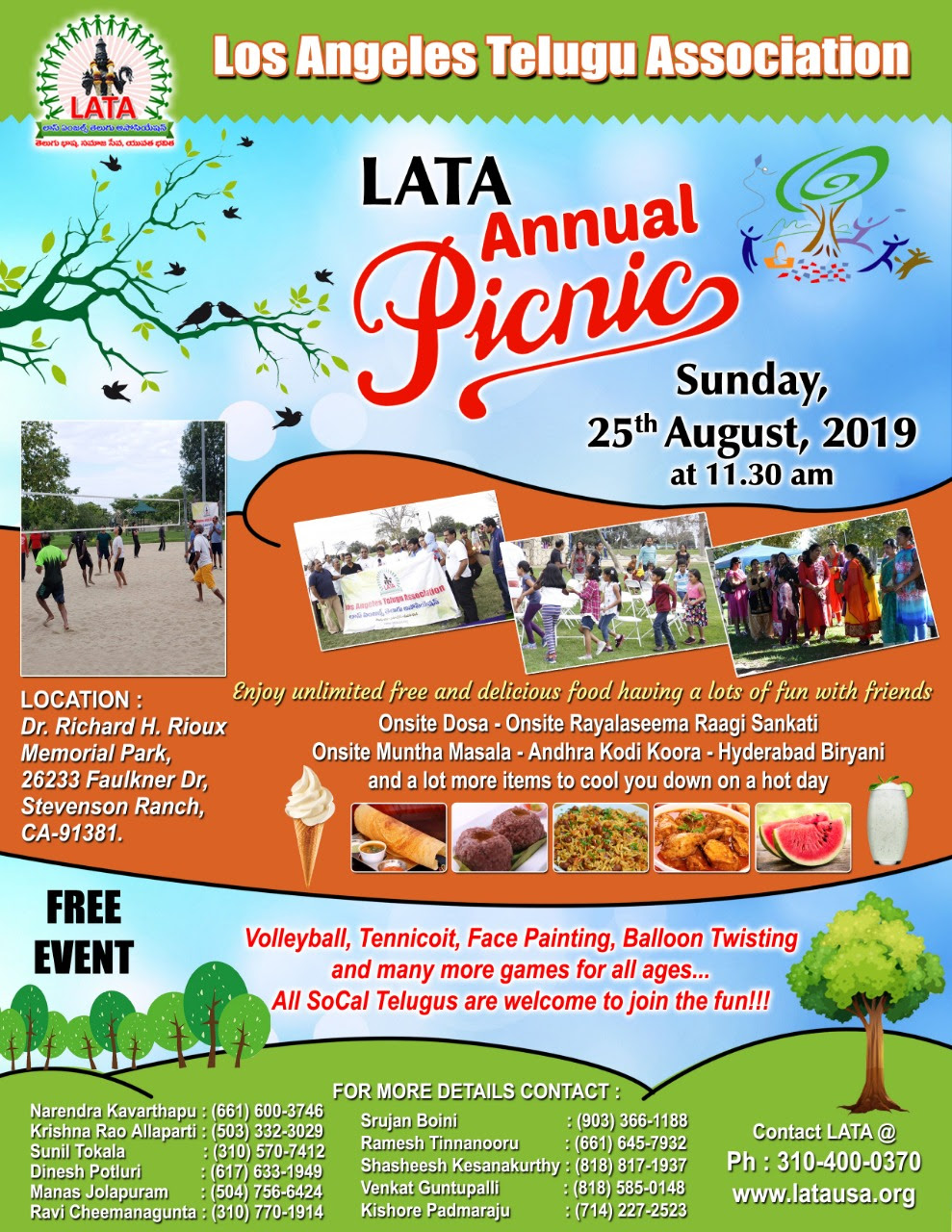LATA Picnic on 25th Aug at Santa Clarita