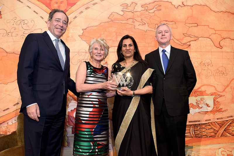 చందాకొచ్చర్ కు ఉడ్రోవిల్సన్ అవార్డు