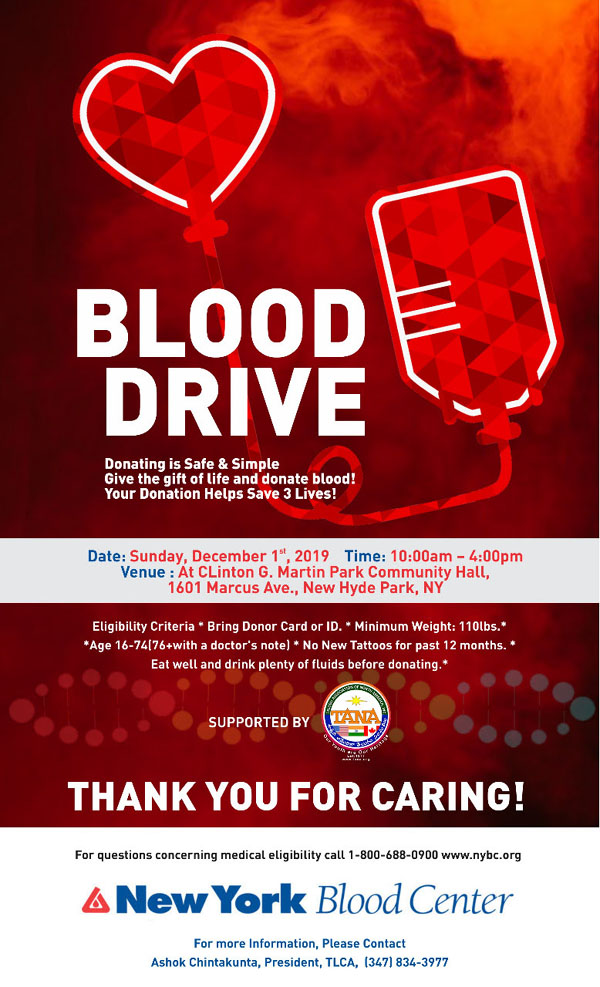 Blood Donation Camp Organized by TLCA on Sunday, December 1