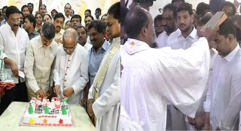 క్రిస్మస్‌ వేడుకల్లో టీడీపీ అధినేత చంద్రబాబు