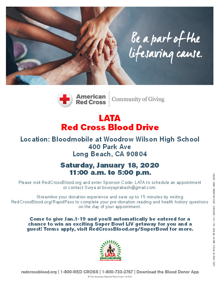 LATA Red Cross Blood Drive on Jan 18