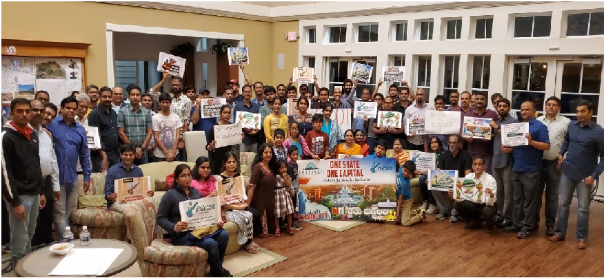 అమరావతి రైతులకు మద్దతు తెలిపిన చార్లొట్ ప్రవాసాంధ్రులు