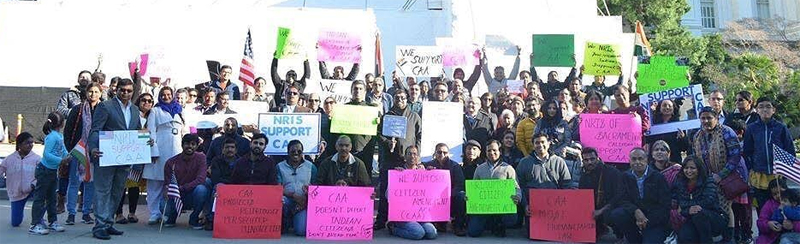 సీఏఏ కి మద్దతుగా కాలిఫోర్నియా రాష్ట్ర రాజధాని అయిన శాక్రమెంటో లో ప్రవాస భారతీయుల ర్యాలీ