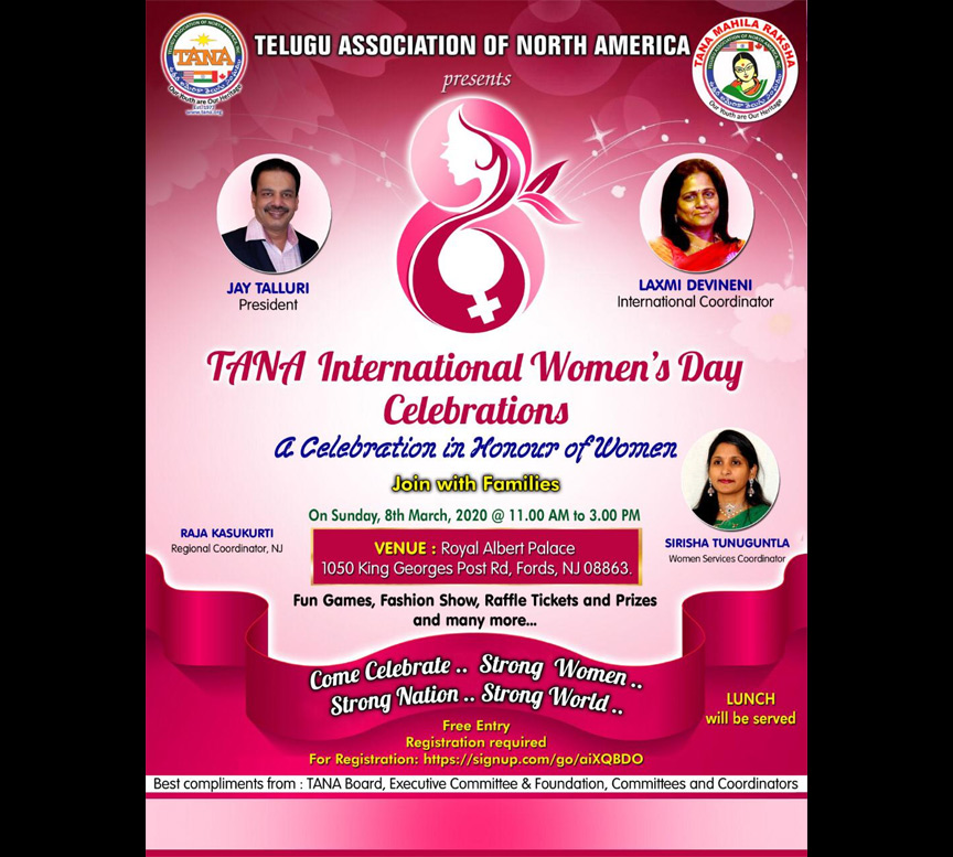 TANA International Women’s Day Celebrations in NJ
