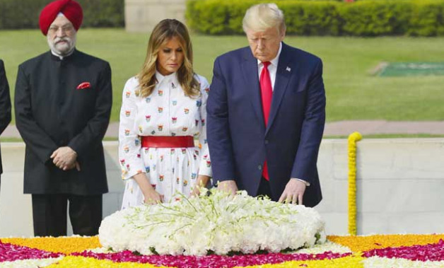 Donald Trump Paying Tribute to Mahatma Gandhi