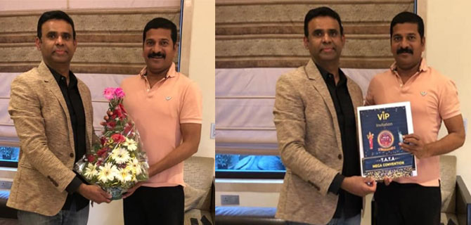 T.A.T.A President invites Revanth Reddy to T.A.T.A. Mega Convention