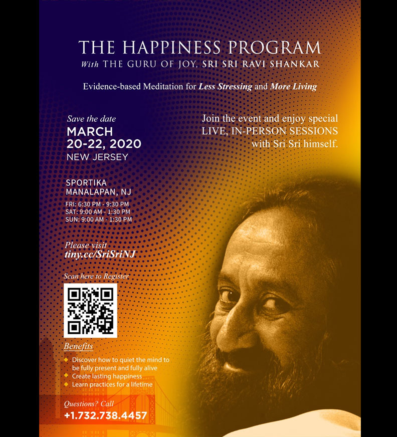 The Happiness Program By Sri Sri Ravi Shankar Nats Supported Event 