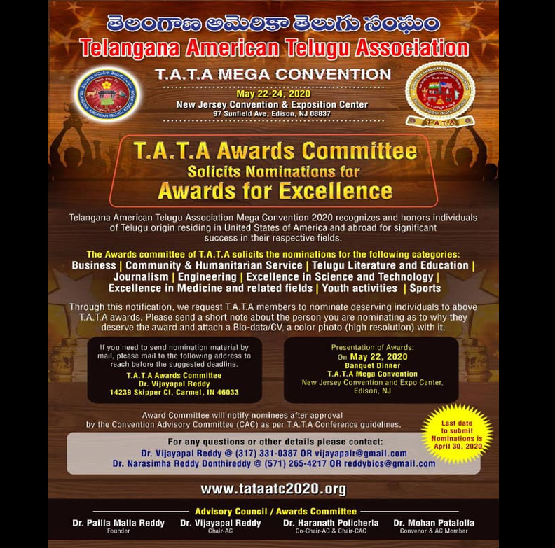 T.A.T.A Awards Committee Solicits Nominations for Awards for Excellence