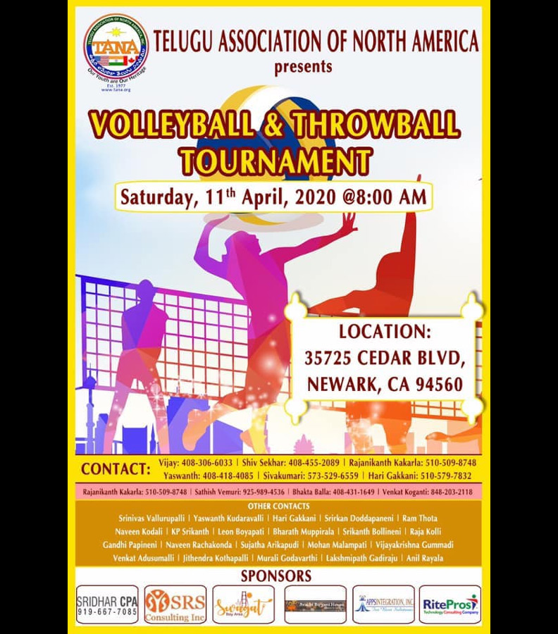 TANA Volleyball & ThrowBall Tournament in BayArea