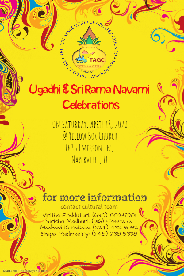 Update On Tagc Ugadi And Sriramanavami Celebrations 
