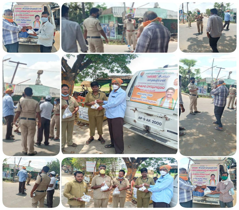 మంగళగిరి నియోజకవర్గంలో నిత్యవసర సరుకుల పంపిణీ