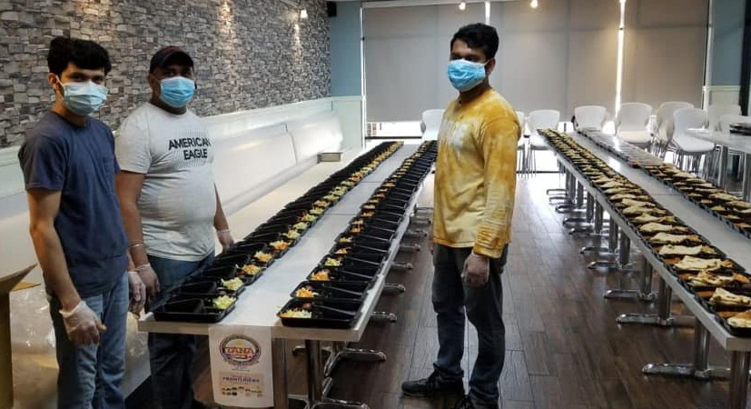 న్యూజెర్సిలో మెడికల్ సిబ్బందికి లంచ్ బాక్స్ లను పంపిణీ చేసిన తానా