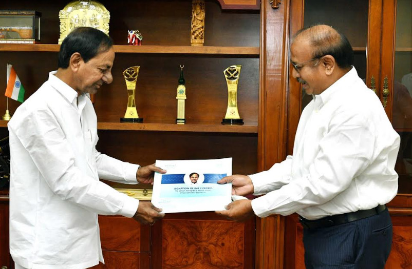 సిఎం ఫండ్ కు భారత్ బయోటెక్ కంపెనీ విరాళం 2కోట్లు