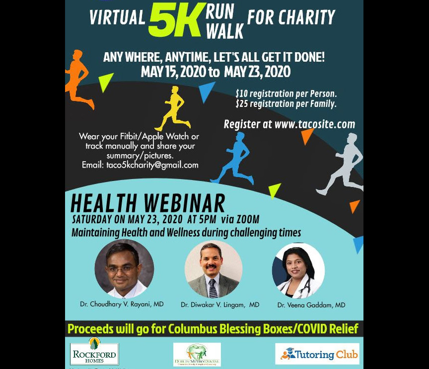 TACO Virtual 5K Run/Walk for Charity on May 23