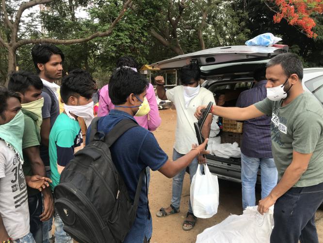 Producer Rajsekhar Reddy helps to Migrant Workers