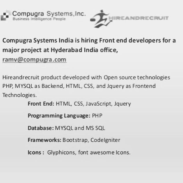 Compugra Systems Job Openings in India
