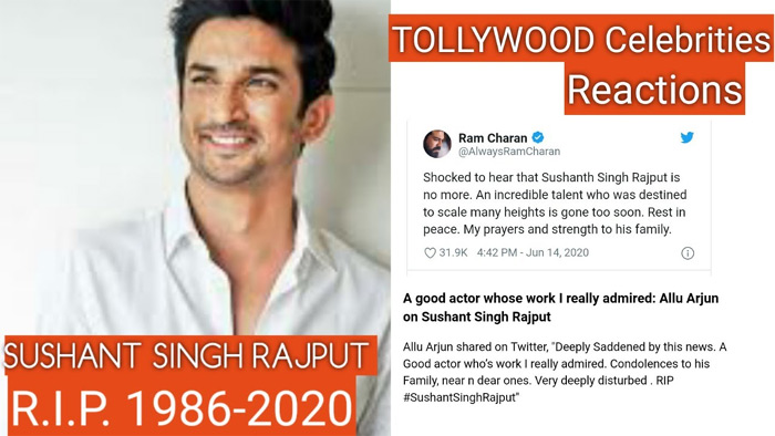 సుశాంత్ సింగ్ మృతిపై టాలీవుడ్ స్టార్స్ ట్వీట్స్