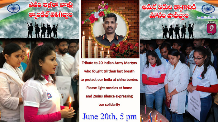 అమర  సైనికులకు కొవ్వొత్తులతో నివాళులర్పించిన మాధవీలత