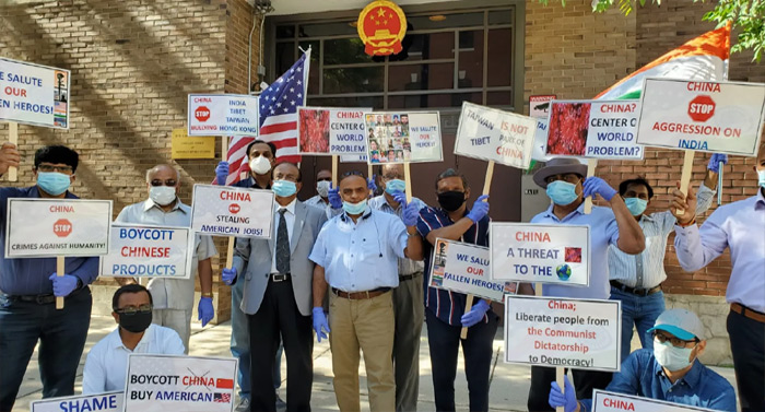 చైనాకు వ్యతిరేకంగా షికాగోలో నిరసనలు