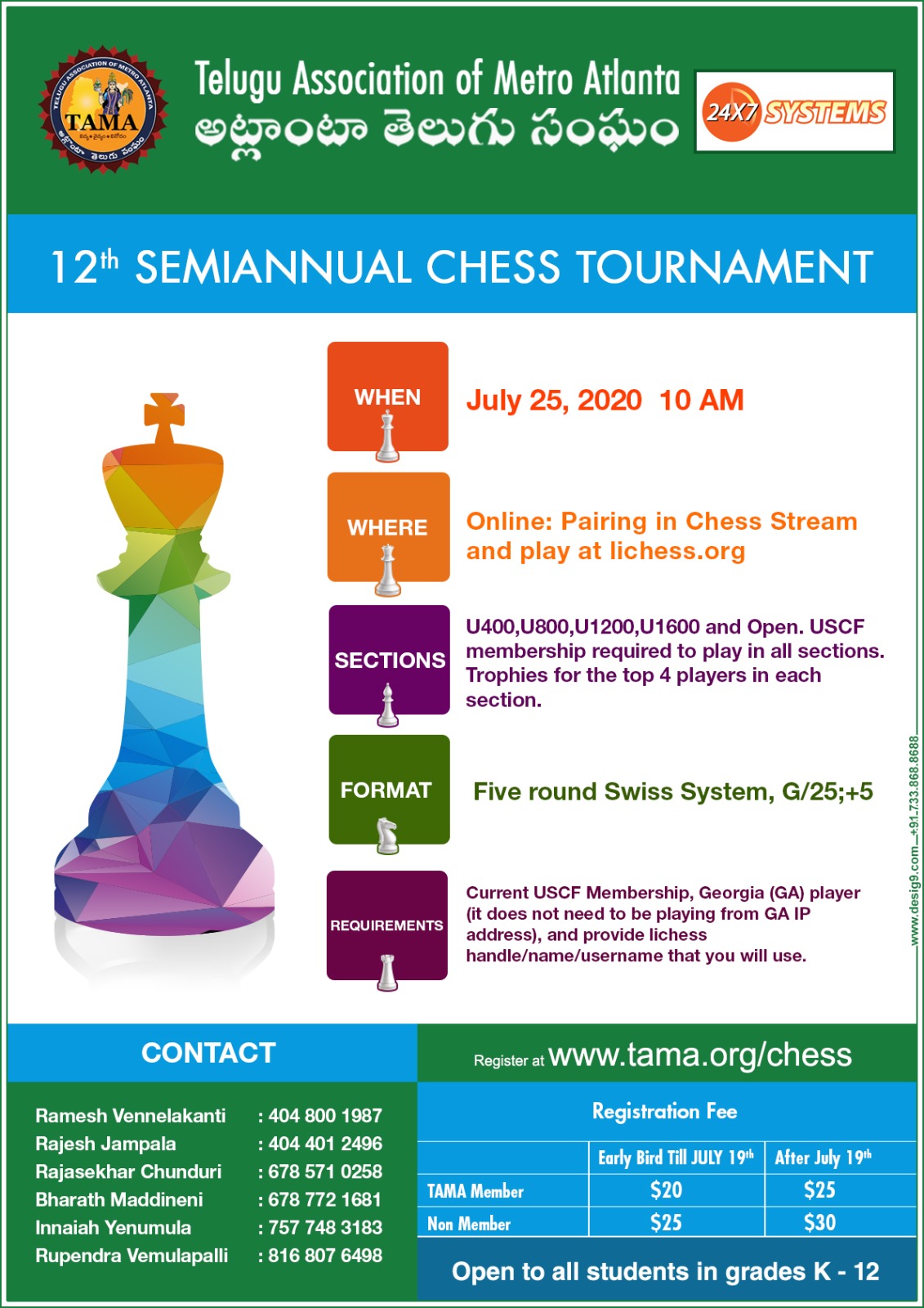 TAMA 12th Semi Annual Chess Tournament