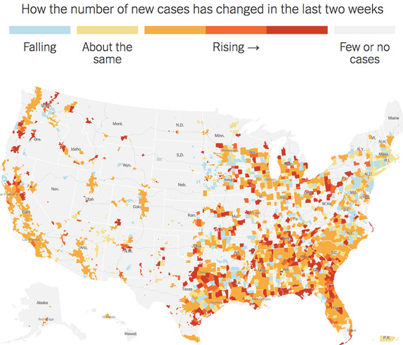 అమెరికాలో గత 2వారాలుగా పెరిగిన కేసులు