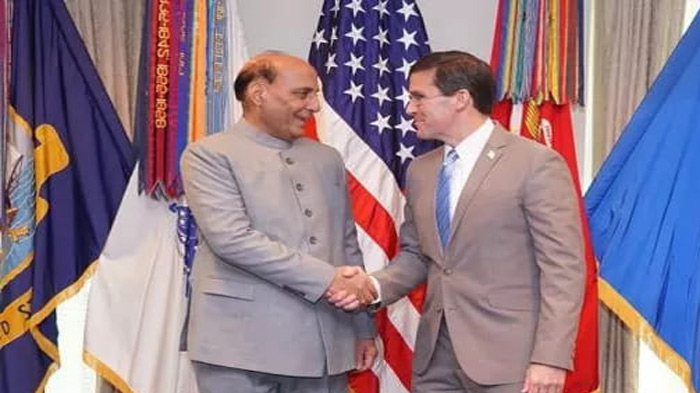 అమెరికా రక్షణ మంత్రితో రాజ్‍నాథ్‍ సింగ్ చర్చలు