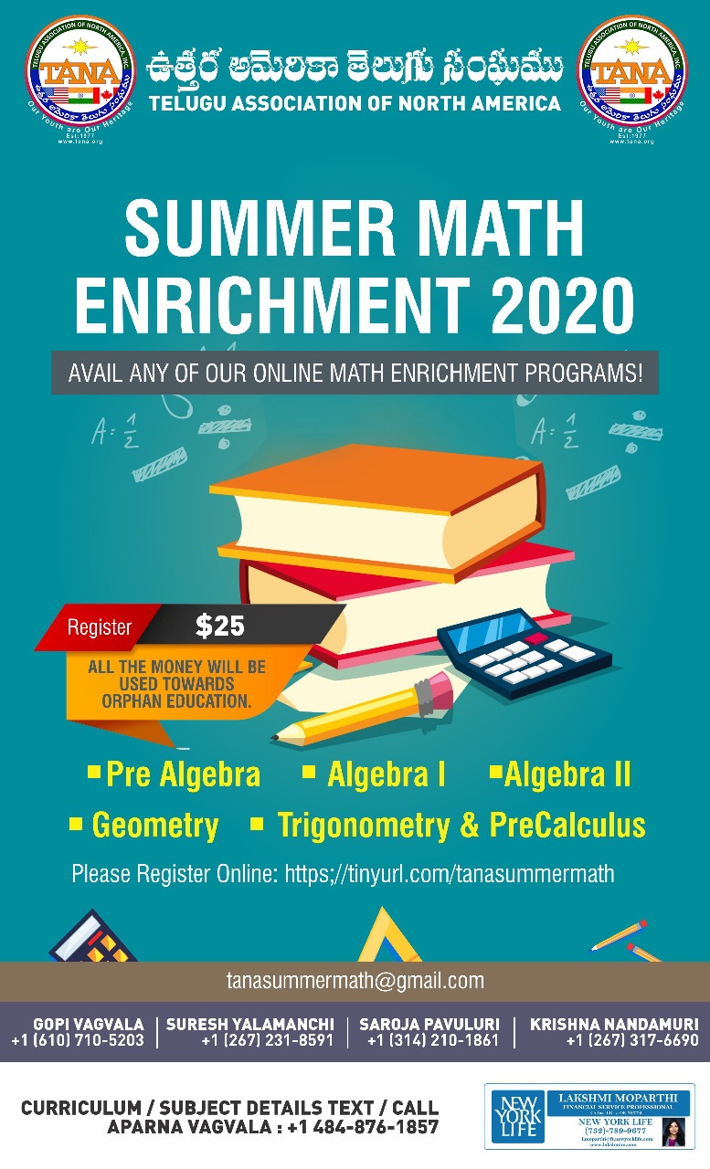 TANA Summer Math Enrichment 2020