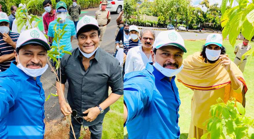 ‘గ్రీన్ ఇండియా ఛాలెంజ్’ ను స్వీకరించిన మొక్కలు నాటిన మెగా బ్రదర్స్   చిరంజీవి , పవన్ కళ్యాణ్