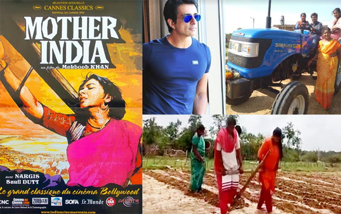 సినిమా స్టయిల్లో ఫోటోల కోసం నాగలి లాగారట…. పాపం సోను సూద్!